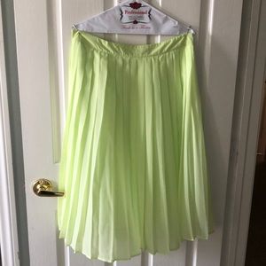 Lime green pleated skirt